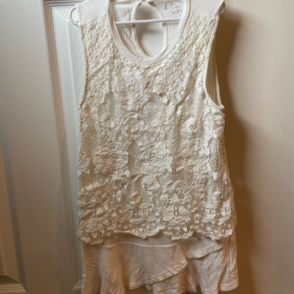 Art Class White Lace Tank Top